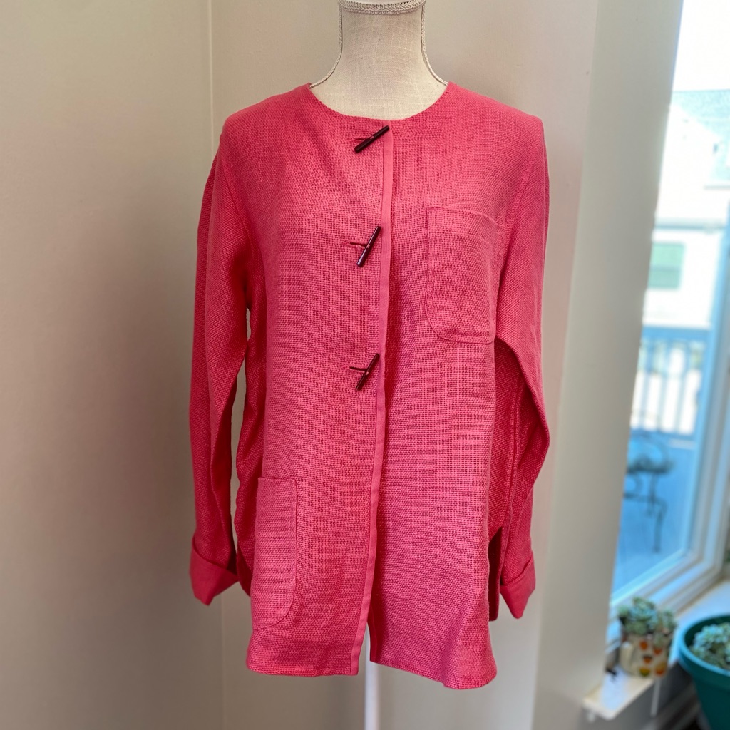 Maralyce Ferree Hot Pink Unlined Linen Jacket